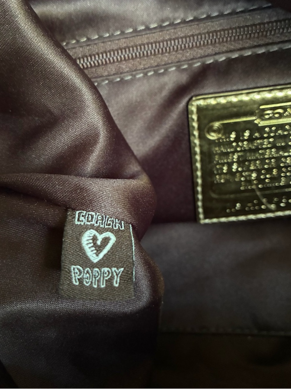 Coach “Poppy” Tan and Brown Signature Convertible Satchel - Picture 8 of 14